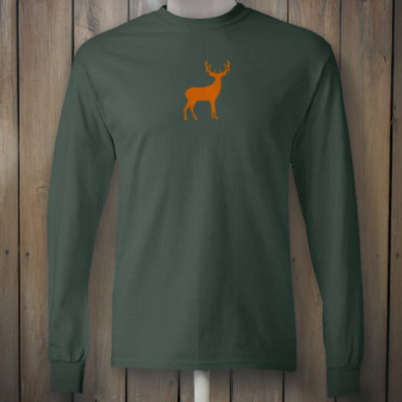 Green Tshirt with Orange Deer Emblem
