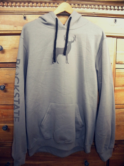 Full size hoodie with grey deer logo