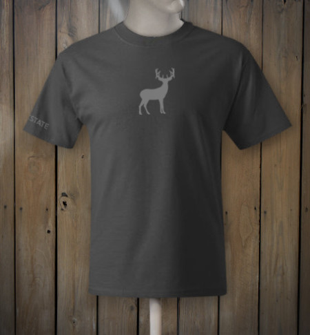 Dark grey t-shirt with grey deer logo