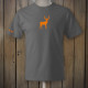 Grey t-shirt with hunter's orange deer logo