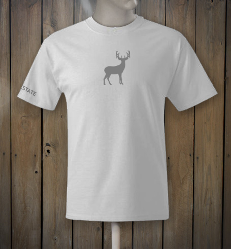 Onderling verbinden Grit Rodeo Men's White T-shirt with Grey Deer - Buckstate
