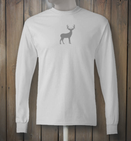 Longsleeve white tshirt with grey deer design
