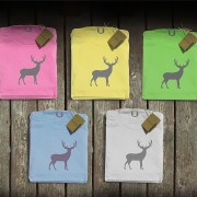summer colored deer t-shirts on the deck