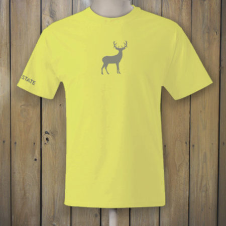 Yellow t-shirt with deer logo