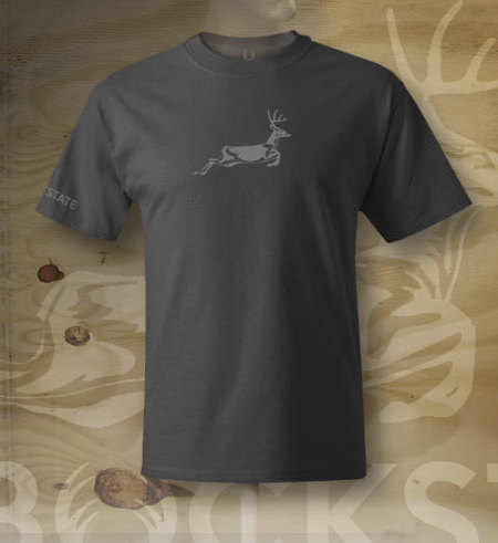 Jumping deer logo close up