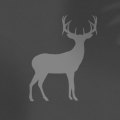 grey deer outline on charcoal shirt