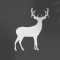 white deer silhouette on grey background