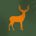 Orange deer on green