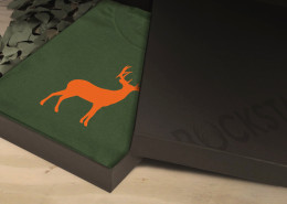 Deer tshirt displayed in packaging box