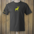 Grey t-shirt with yellow deer logo