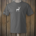 grey tshirt with white deer logo
