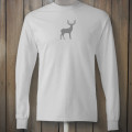 Longsleeve white tshirt with grey deer design