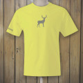 Yellow t-shirt with deer logo