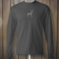 Grey deer on long sleeve shirt
